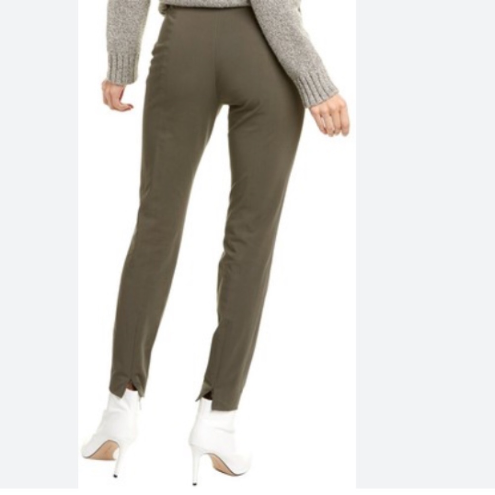Theory Seam Trouser Womens 4 Green Bi Stretch Twill Full Length